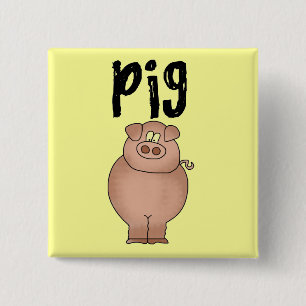 Pig Farm Animal Tshirts and Gifts 15 Cm Square Badge