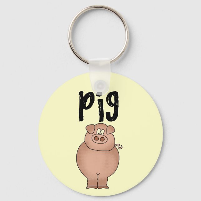 Pig Farm Animal Tshirts and Gifts Key Ring (Front)