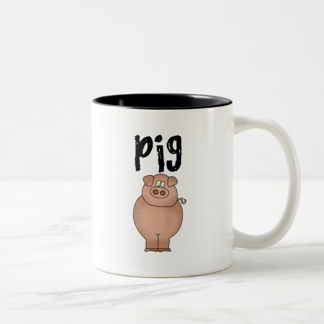Pig Farm Animal Tshirts and Gifts Two-Tone Coffee Mug (Right)