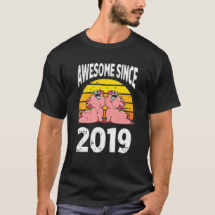 Pig Farm Lover Awesome Since 2019 3Rd Birthday 3 Y T-Shirt