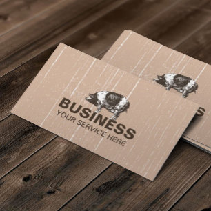 Pig Farm Rustic Cream Business Card
