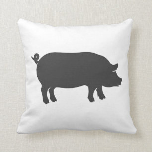 Pig farm silhouette - Choose background color Cushion