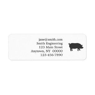Pig farm silhouette - Choose background color Return Address Label