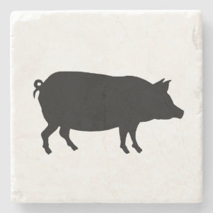 Pig Farmhouse Marble Stone Coaster