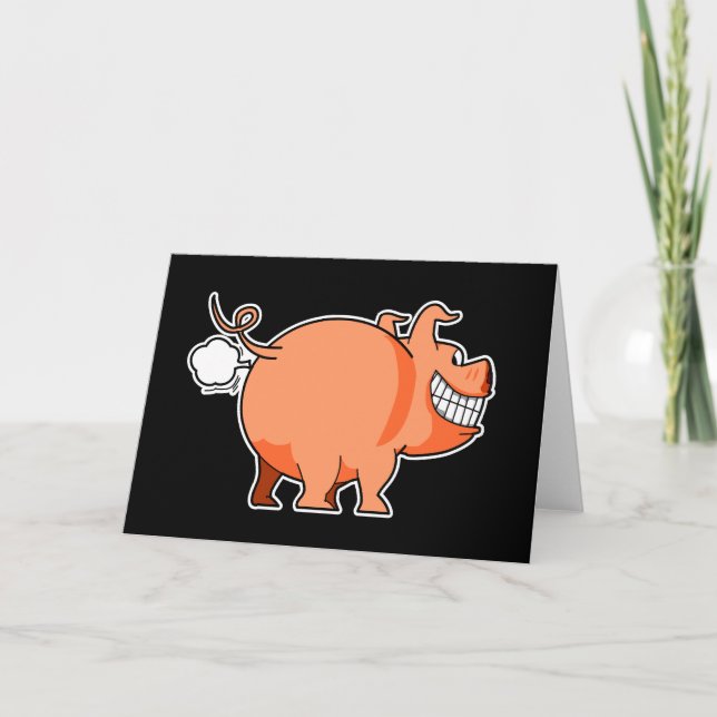 Pig Fart Greeting Card (Front)