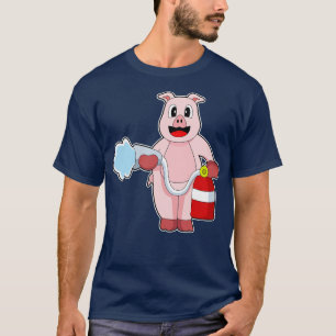 Pig Firefighter Fire hose T-Shirt