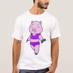 Pig Fitness Dumbbell T-Shirt