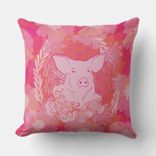 PiG Flower of life Cushion (Front)