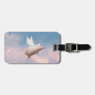 pig flying luggage tag