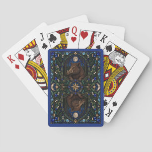 Pig, Forest Thicket Stained Glass Playing Cards