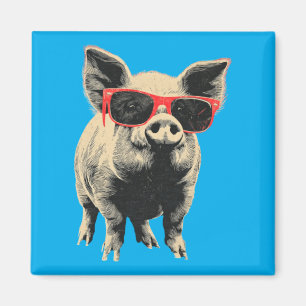 Pig Funny Animal Lover Vintage Fathers Day Magnet