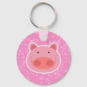 Pig Glitter Key Ring