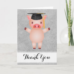 Pig Grad Thank You Card