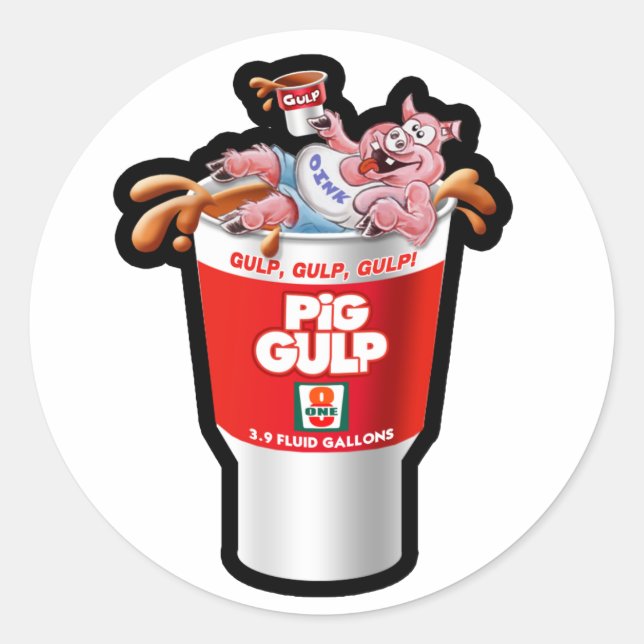 PIG GULP CLASSIC ROUND STICKER (Front)