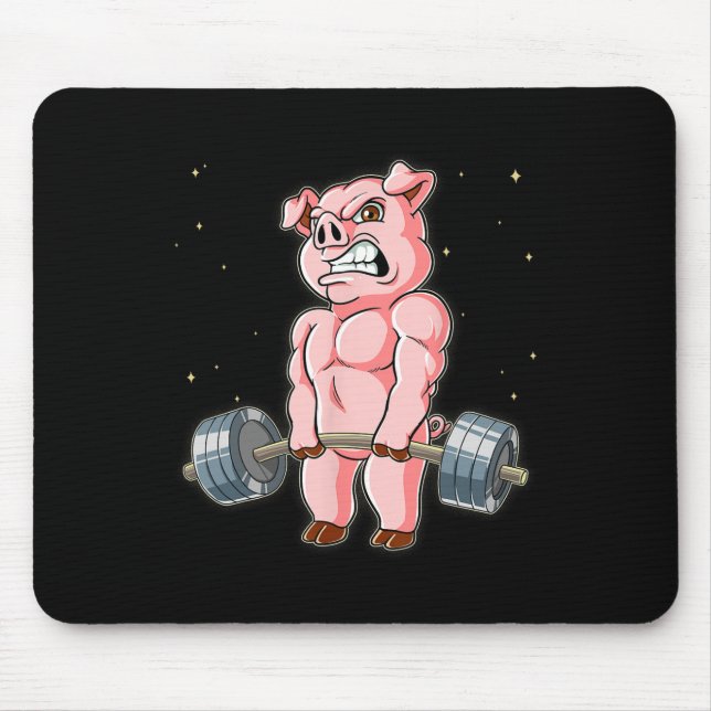 Pig Gym Weight Training Deadlift  Mouse Pad (Front)