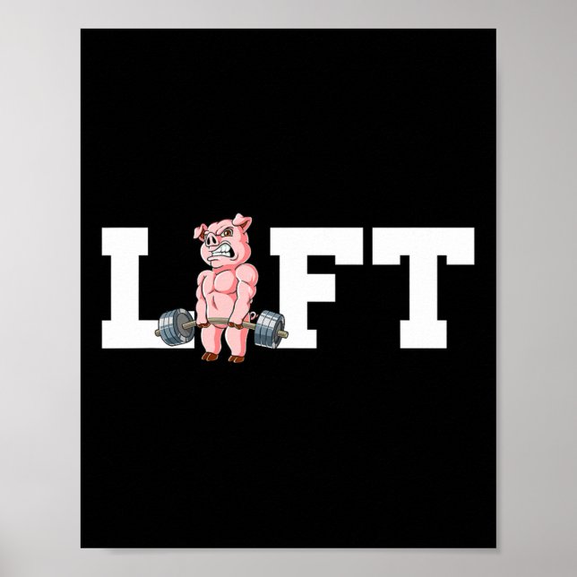 Pig Gym Weight Training Lift Deadlift  Poster (Front)