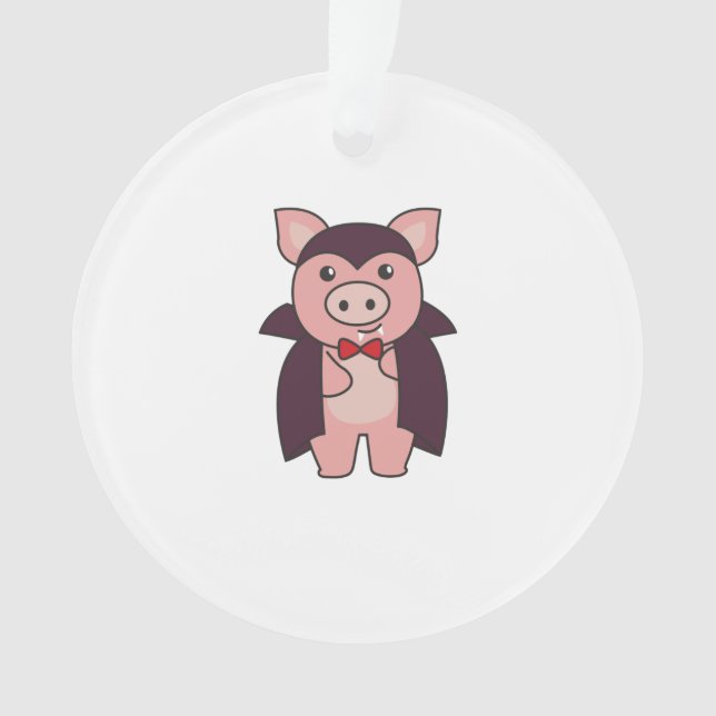 Pig Halloween Cute Devil Vampire Costume Ornament (Front)