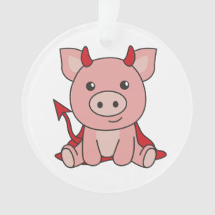 Pig Halloween Cute Devil Witch Costume Ornament