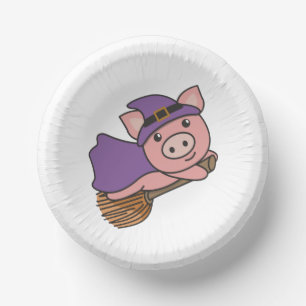 Pig Halloween Witch Kids Witches Costume Paper Plate