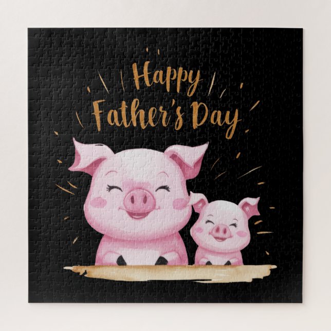 Pig Happy Father's Day Jigsaw Puzzle (Vertical)