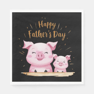 Pig Happy Father's Day Napkin