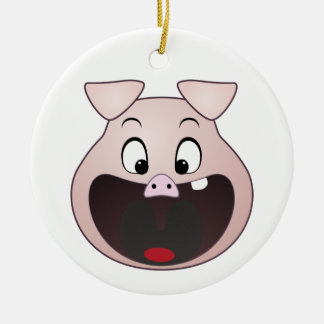 pig head ceramic tree decoration
