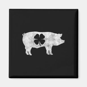 Pig Hog Bbq Meat Gift St. Patrick's Day Shamrock I Magnet