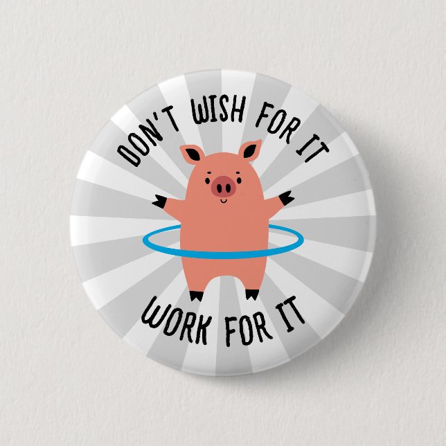 Pig Hula Hoop 6 Cm Round Badge (Front)