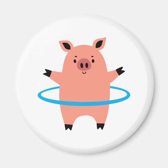 Pig Hula Hoop Magnet (Front)