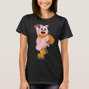 Pig Ice skating Ice skates T-Shirt