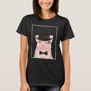 Pig in a top hat, monocle, and bow tie