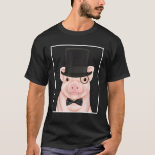 Pig in a top hat, monocle, and bow tie