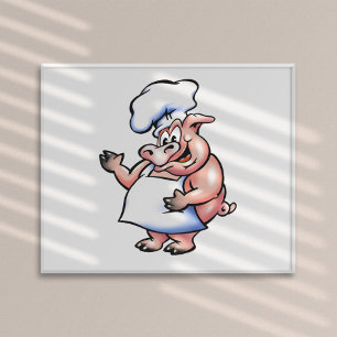 Pig In An Apron Poster