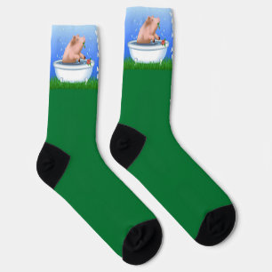 Pig in Bath Socks