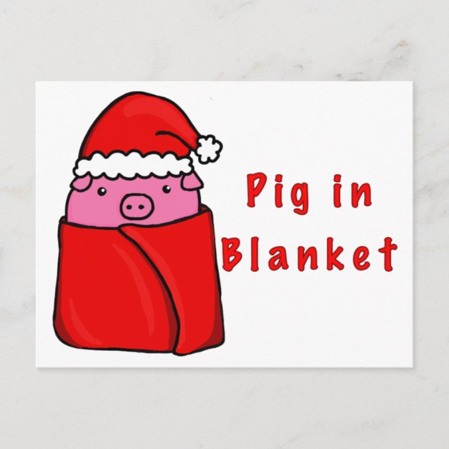 Pig in blanket postcard (Front)