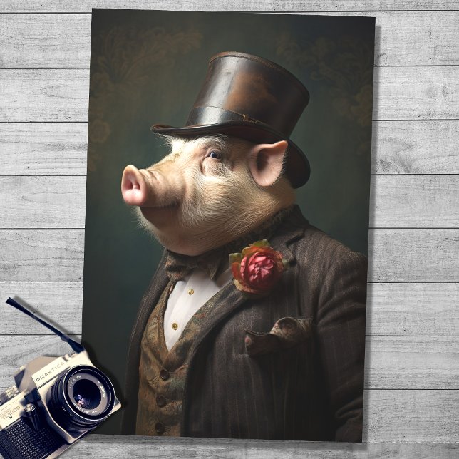 Pig in Gentleman's Clothing 1 Decoupage Paper (Creator Uploaded)