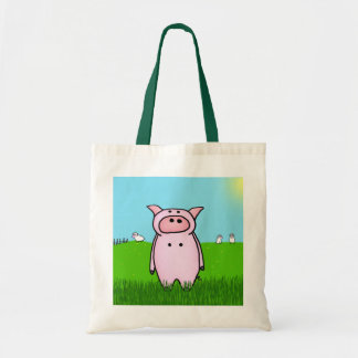 Pig in the Field Tote Bag