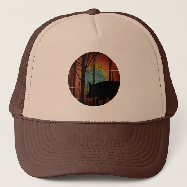PIG IN THE WOODS FOREST TRUCKER HAT (Front)