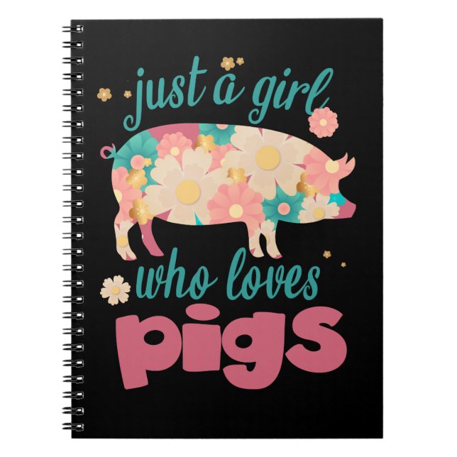 Pig Just A Girl Who Loves Pigs 202 Copy cattle Notebook (Front)
