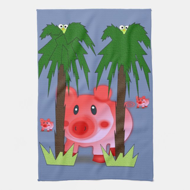 Pig kitchen hand towel (Vertical)