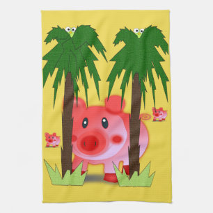 Pig kitchen hand towel