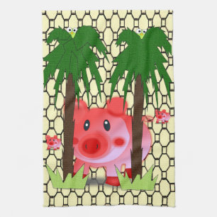 Pig kitchen hand towel