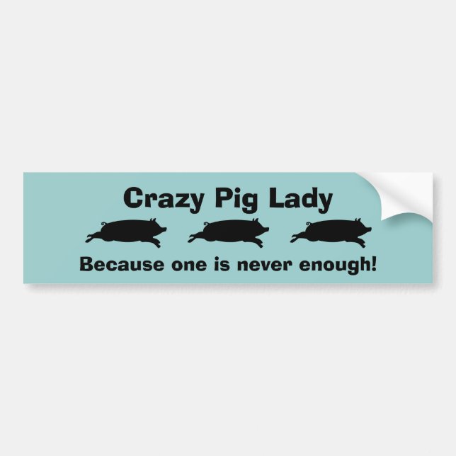 Pig Lady Bumper Sticker (Front)