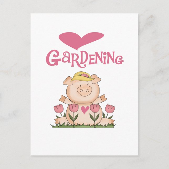 Pig Love Gardening Tshirts and Gifts Postcard (Front)