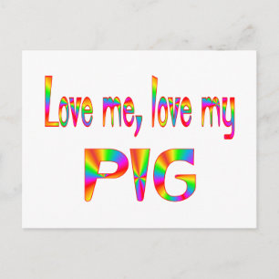Pig Love Postcard