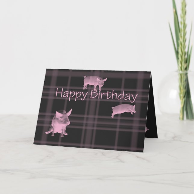 Pig lovers birthday card (Front)