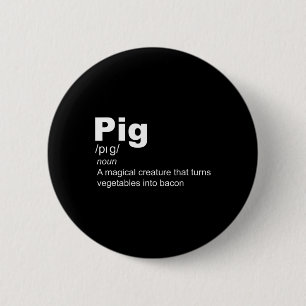 Pig Magical Creature - Bycon Lover Bbq Pork Grilli 6 Cm Round Badge