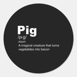 Pig Magical Creature - Bycon Lover Bbq Pork Grilli Classic Round Sticker