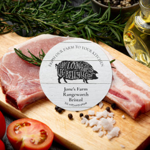 pig meat farmer marketing produce butcher farmer classic round sticker