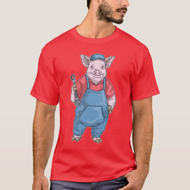 Pig Mechanic Wrench T-Shirt (Front)